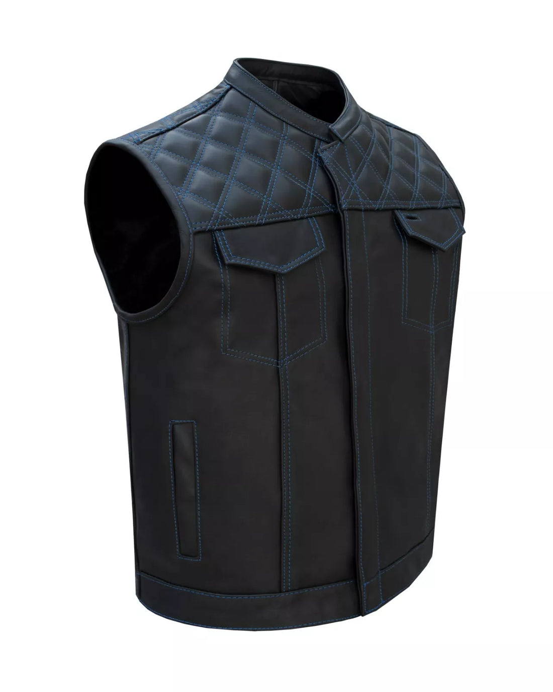 Handmade Men’s Riding Leather Vest – Vintage Distressed Finish by Sialkot Leathers