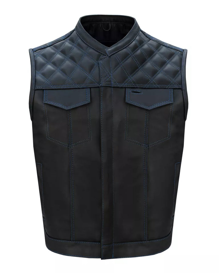 Handmade Men’s Riding Leather Vest – Vintage Distressed Finish by Sialkot Leathers