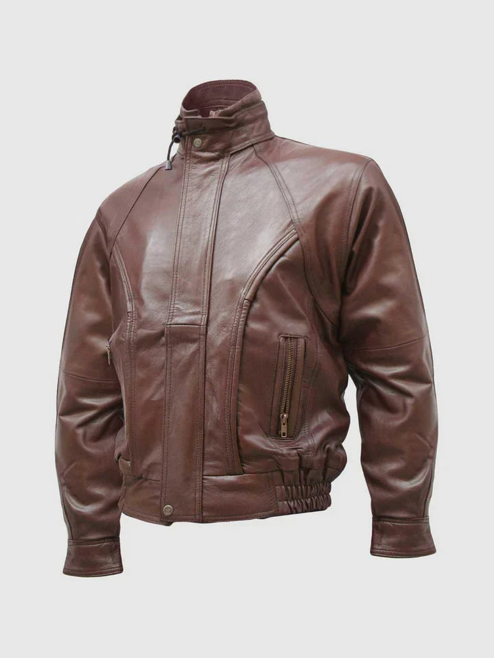 Vintage Leather Bomber Jacket
