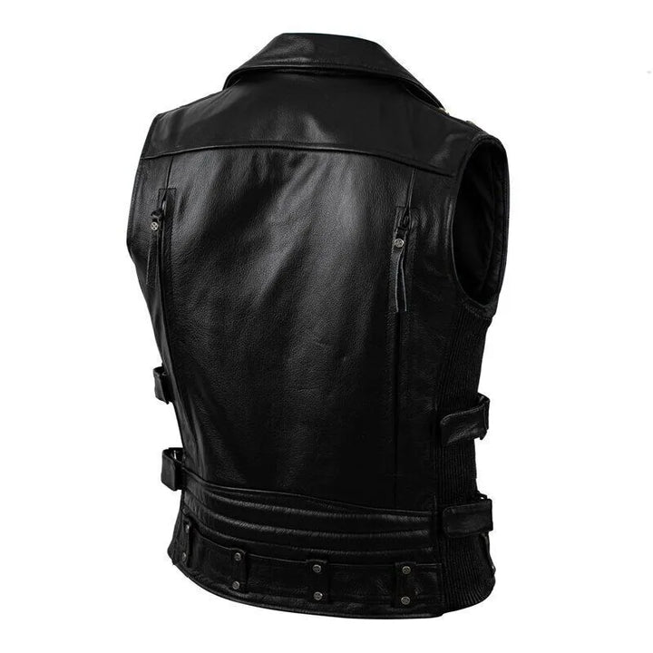 Black Leather Motorcycle Vest – Sialkot Leathers Custom Fit & Timeless Style