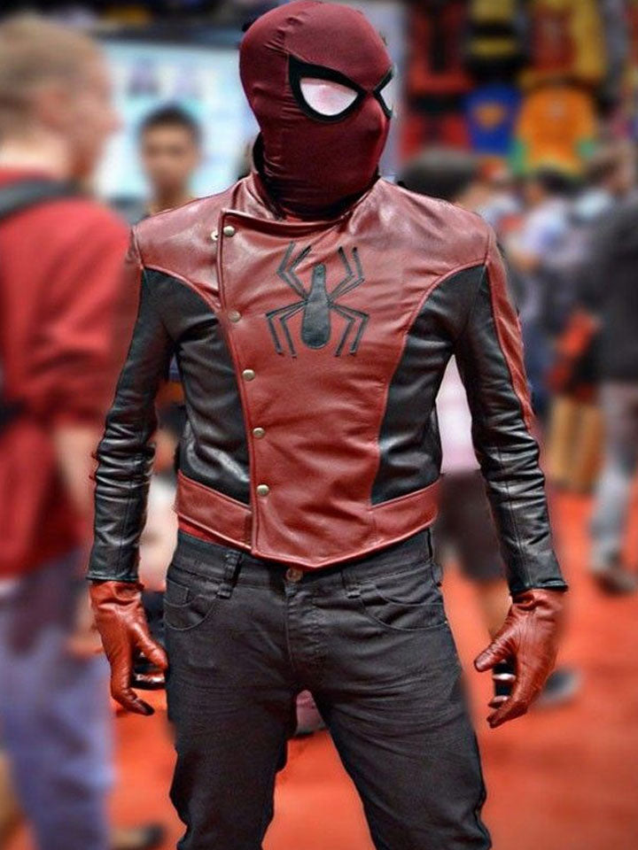 Red & Blue Leather Jacket