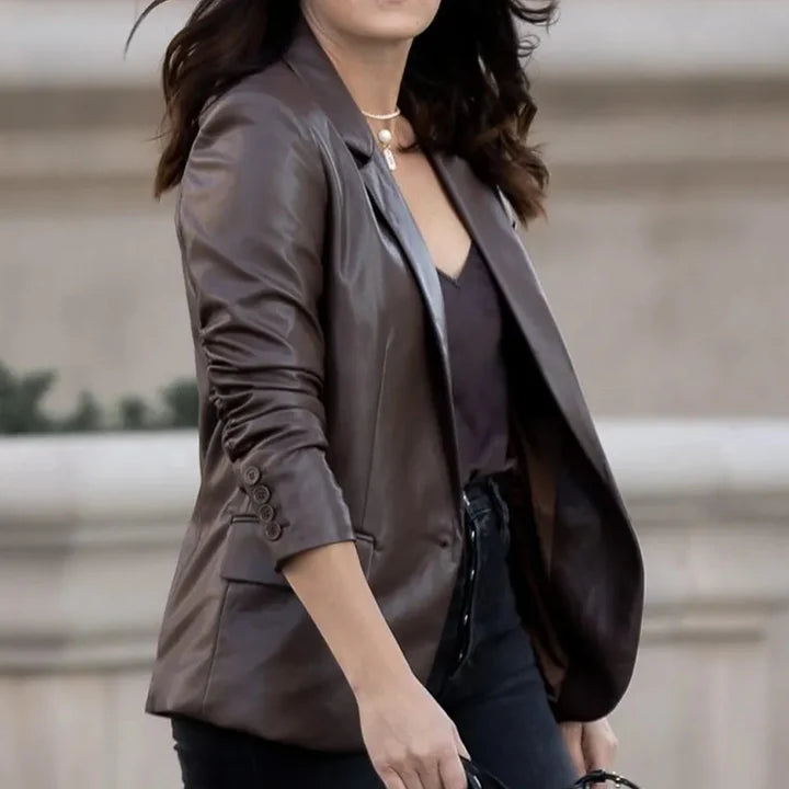 Women's Leather Blazer Jackets & Coats