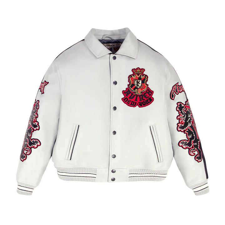 MENS CLASSIC WIHTE LEATHER ICON JACKET